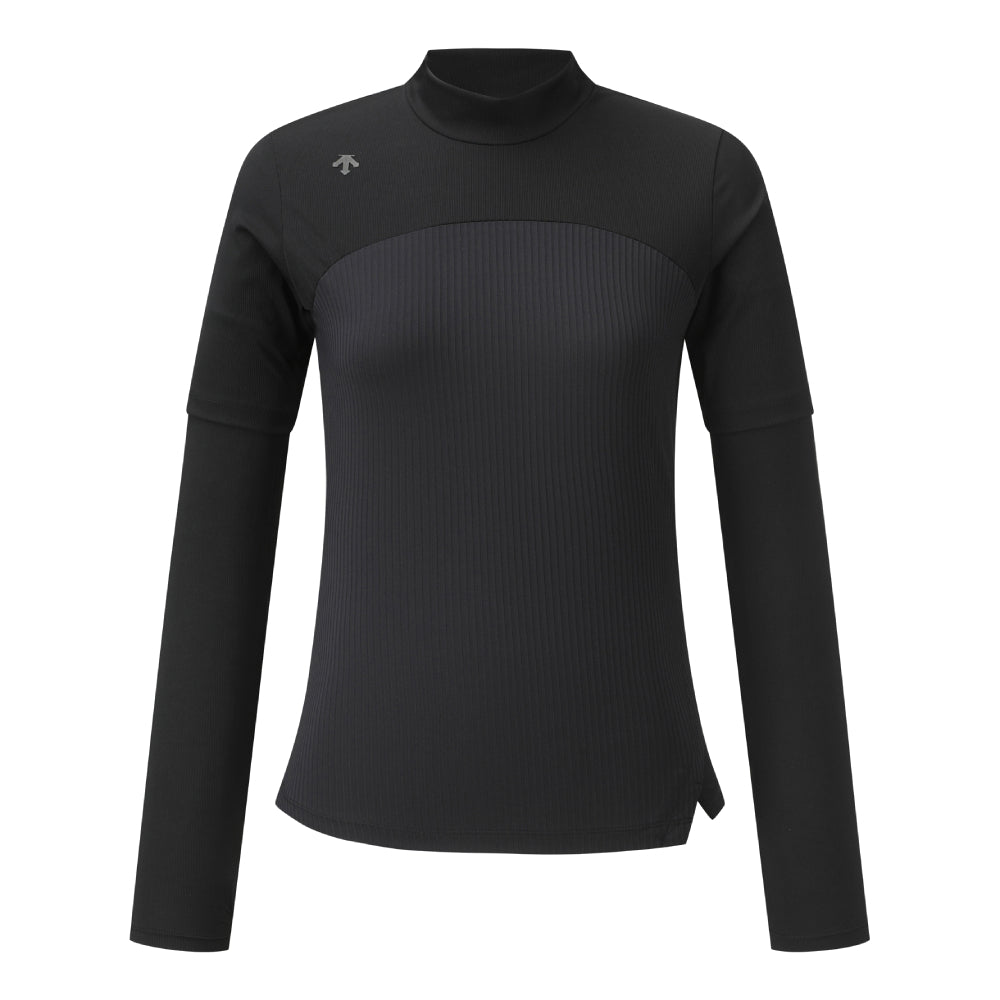 MOCK-NECK RIBBED T-SHIRT (WITH ARM COVERS) 女士 高爾夫短袖上衣