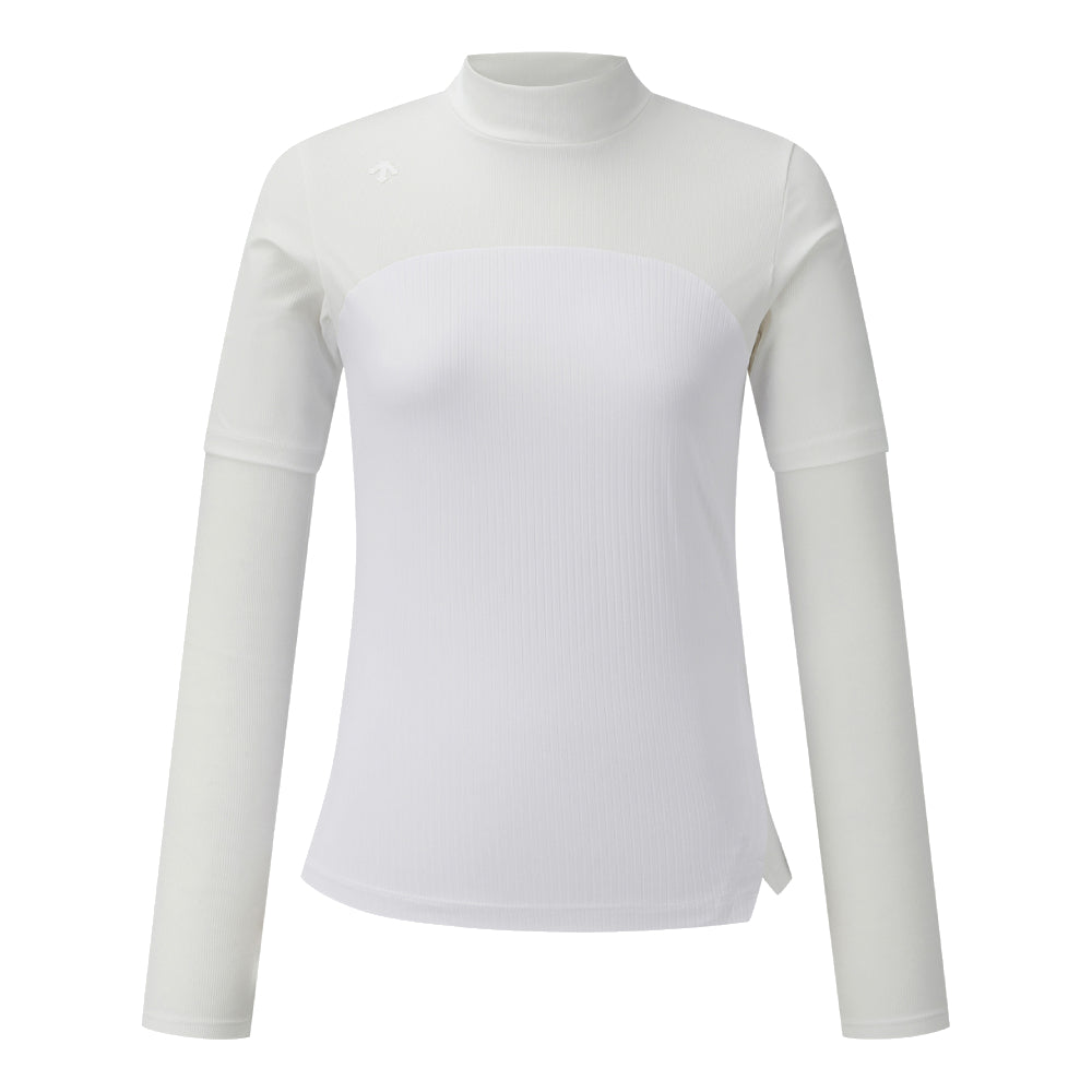 MOCK-NECK RIBBED T-SHIRT (WITH ARM COVERS) 女士 高爾夫短袖上衣