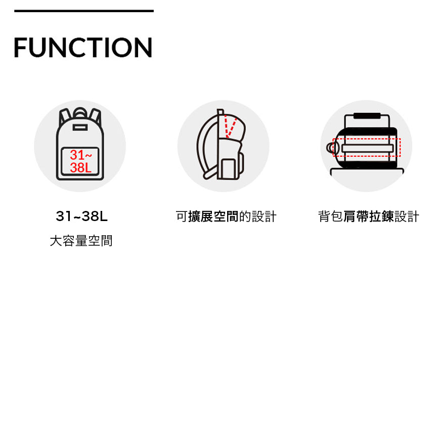 SPORTSBASIC TRAVEL BACK PACK 中性 後背包31L