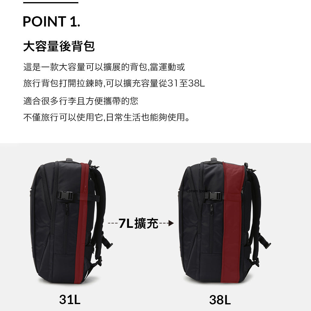 SPORTSBASIC TRAVEL BACK PACK 中性 後背包31L