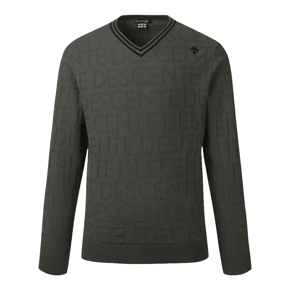 FRONT TYPOGRAPHIC V-NECK SWEATER 男士 高爾夫針織衫