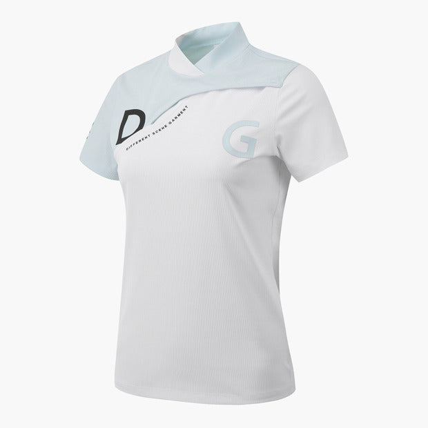 COLOR-BLOCK RIBBED SHORT-SLEEVED T-SHIRT 女士 高爾夫球上衣