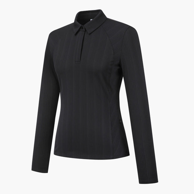 COOLING MIX RIBBED COLLARD T-SHIRT 女士 高爾夫球上衣