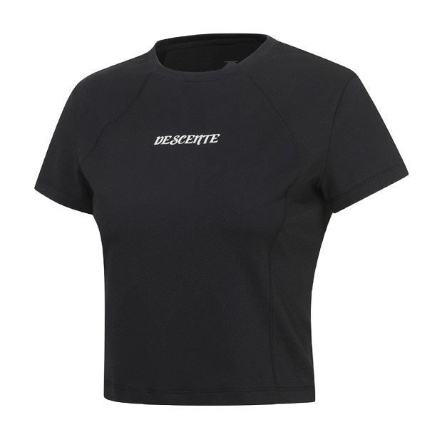 DESCENTE Women's 【CRYSTAL COLLECTION】Half-Zip Woven Short-Sleeve Shirt