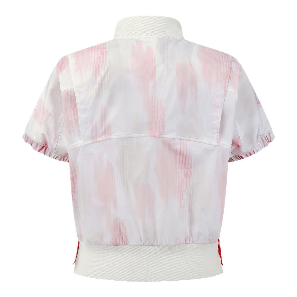 HIGH-NECK RIBBED HEM SHORT-SLEEVED JUMPER 女士 高爾夫高領短袖上衣