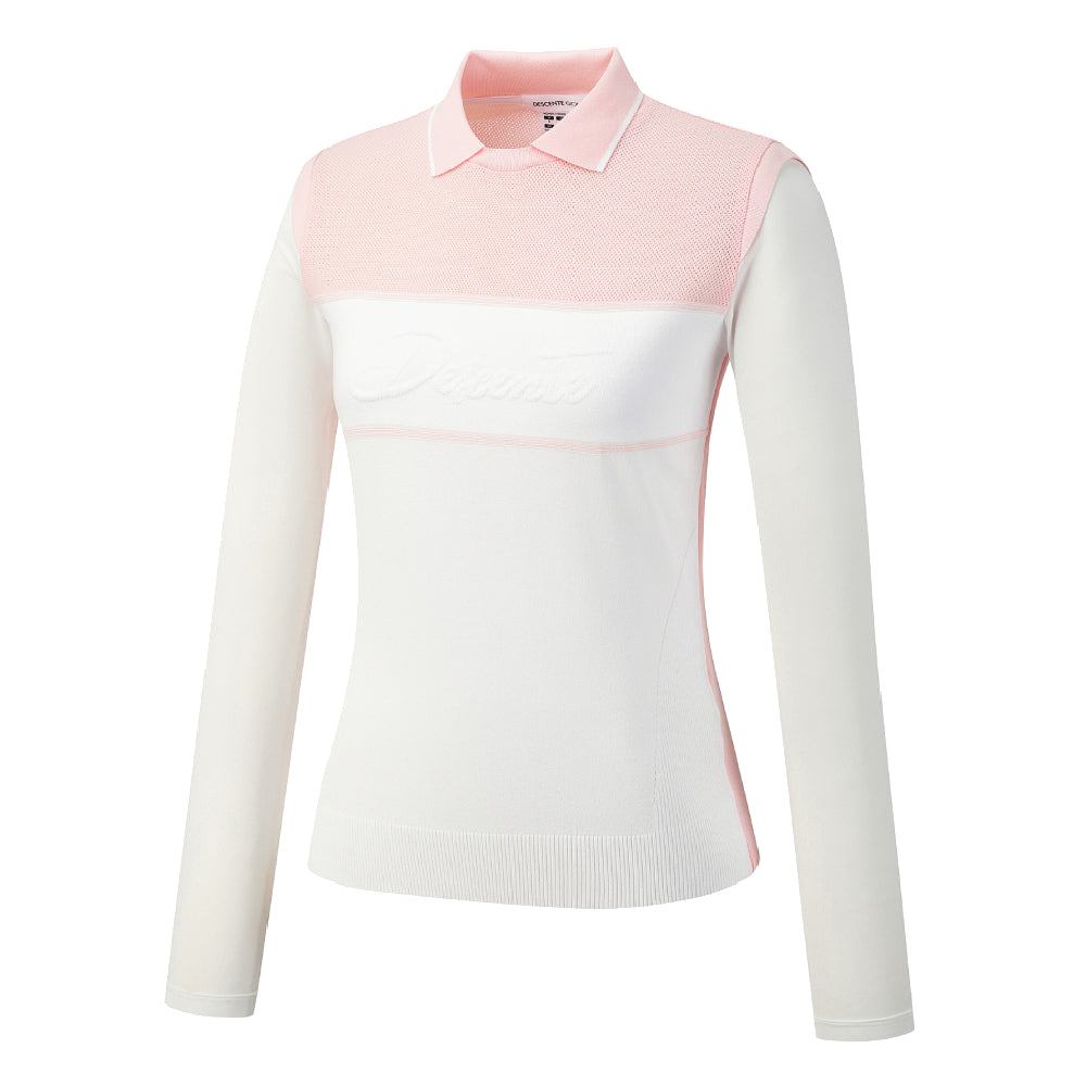KNIT HYBRID COOLING COLLARED T-SHIRT 女士 高爾夫長袖上衣