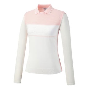 KNIT HYBRID COOLING COLLARED T-SHIRT 女士 高爾夫長袖上衣