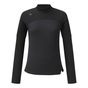 MOCK-NECK RIBBED T-SHIRT (WITH ARM COVERS) 女士 高爾夫短袖上衣