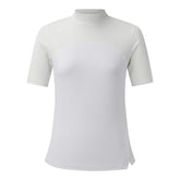 MOCK-NECK RIBBED T-SHIRT (WITH ARM COVERS) 女士 高爾夫短袖上衣