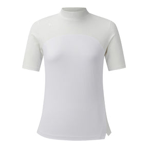 MOCK-NECK RIBBED T-SHIRT (WITH ARM COVERS) 女士 高爾夫短袖上衣