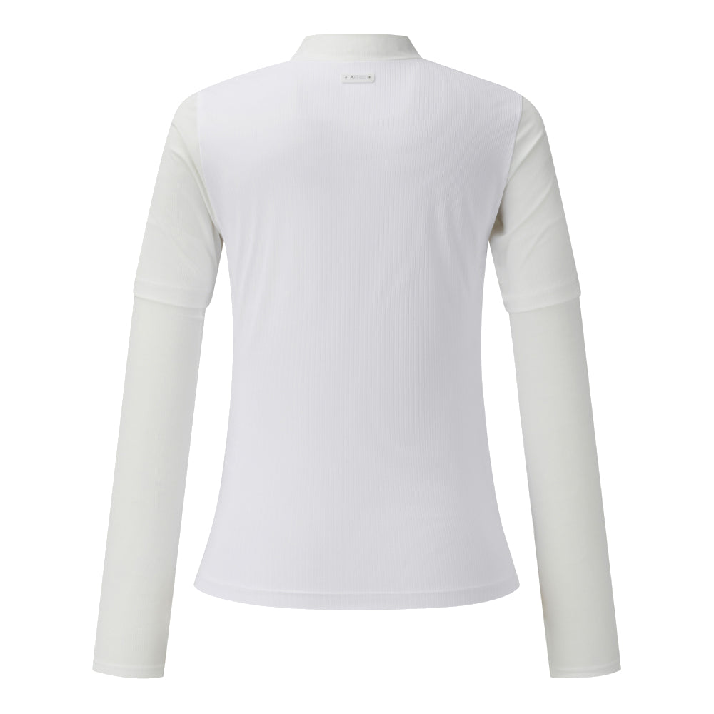 MOCK-NECK RIBBED T-SHIRT (WITH ARM COVERS) 女士 高爾夫短袖上衣
