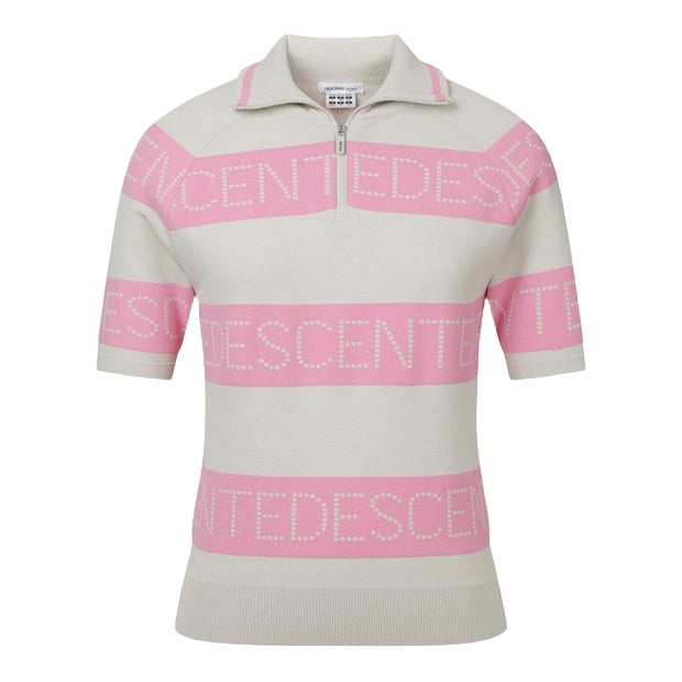 [618限時特惠] STRIPE KNIT COLLARED SHORT-SLEEVE T-SHIRT 女士 高爾夫球上衣 (2色)