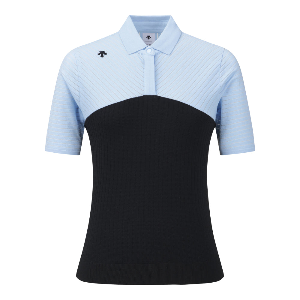 COLOR-BLOCK COLLARED SHORT-SLEEVED PULLOVER 女士 高爾夫翻領上衣