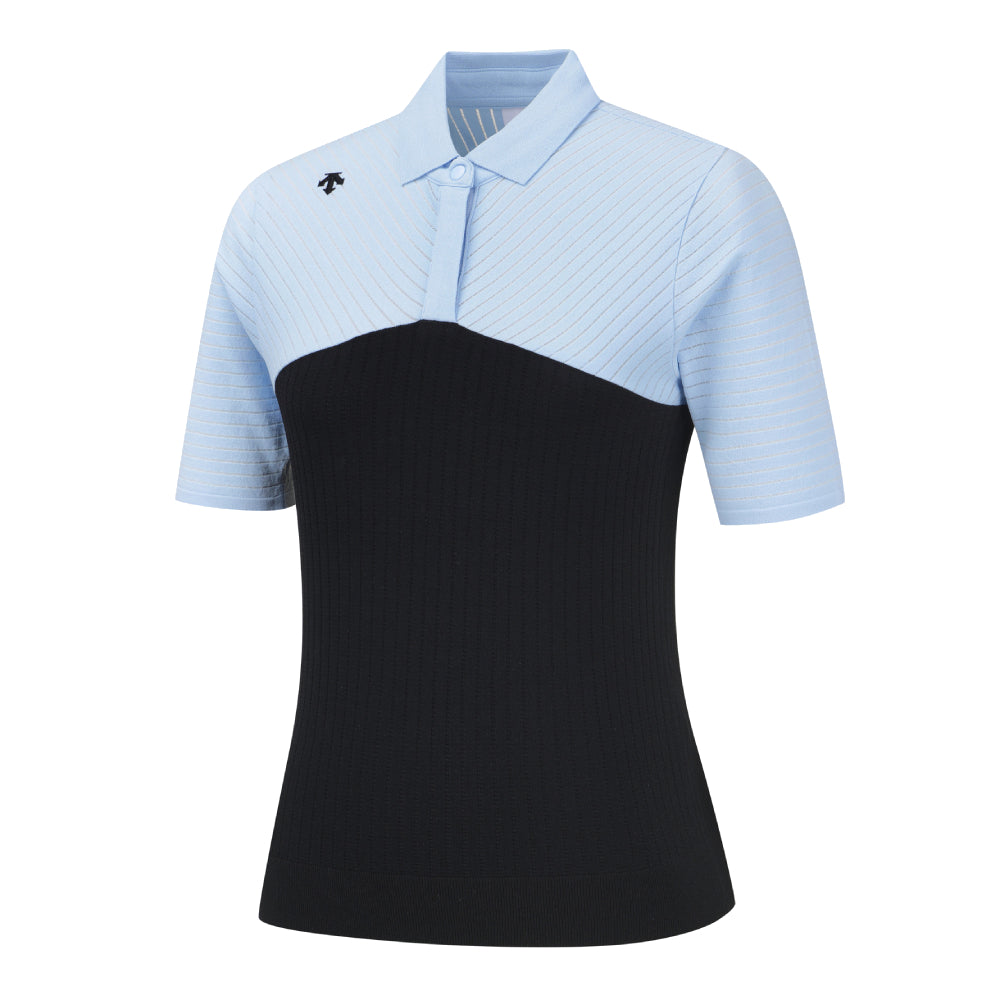 COLOR-BLOCK COLLARED SHORT-SLEEVED PULLOVER 女士 高爾夫翻領上衣