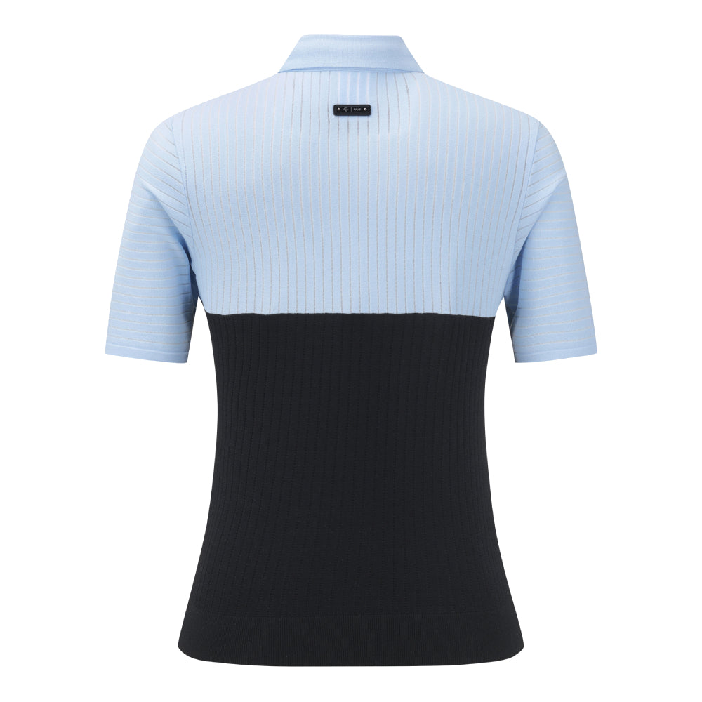 COLOR-BLOCK COLLARED SHORT-SLEEVED PULLOVER 女士 高爾夫翻領上衣
