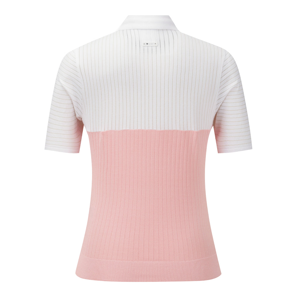 COLOR-BLOCK COLLARED SHORT-SLEEVED PULLOVER 女士 高爾夫翻領上衣