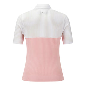 COLOR-BLOCK COLLARED SHORT-SLEEVED PULLOVER 女士 高爾夫翻領上衣