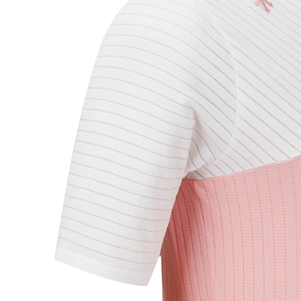 COLOR-BLOCK COLLARED SHORT-SLEEVED PULLOVER 女士 高爾夫翻領上衣