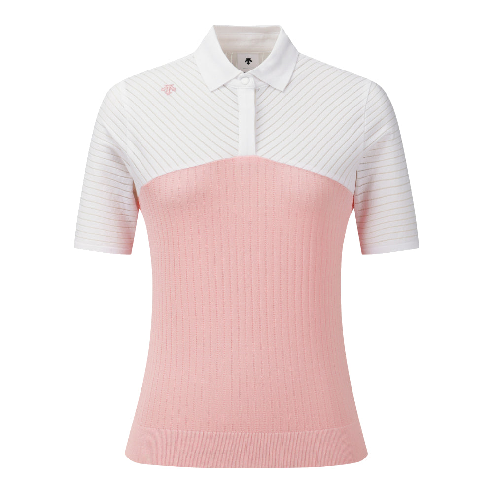 COLOR-BLOCK COLLARED SHORT-SLEEVED PULLOVER 女士 高爾夫翻領上衣