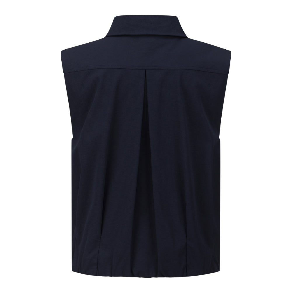 COLLAREDED POCKET WOVEN VEST 女士 高爾夫高領背心