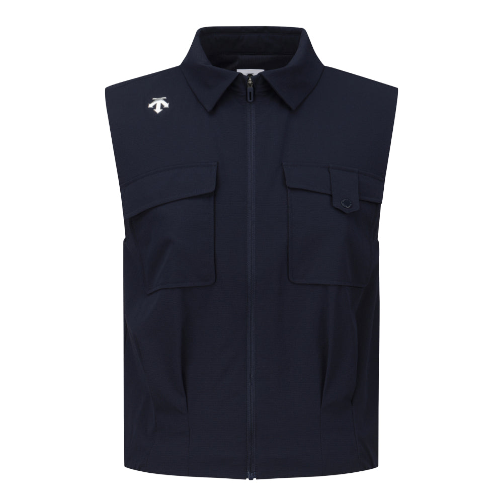 COLLAREDED POCKET WOVEN VEST 女士 高爾夫高領背心