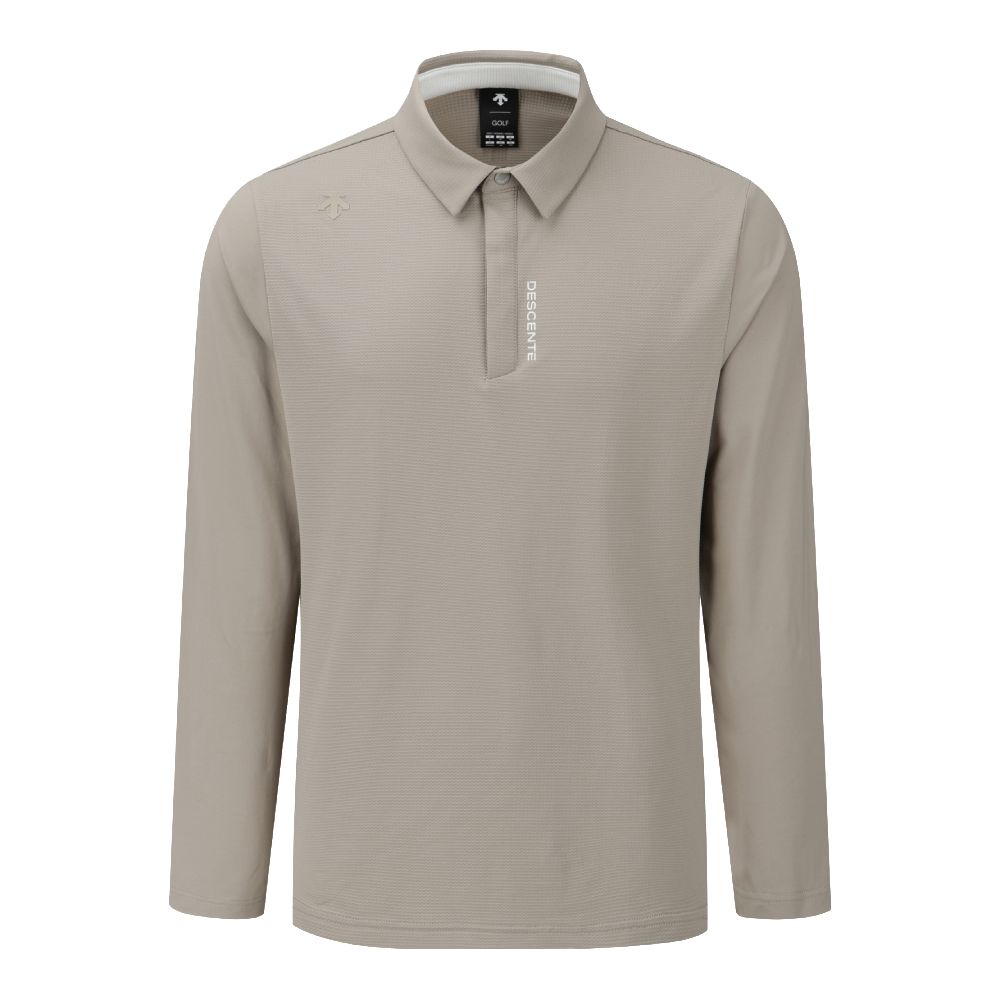 SEERSUCKER COOLING SLEEVES Y-COLLARED LS TEE 男士 高爾夫長袖翻領上衣