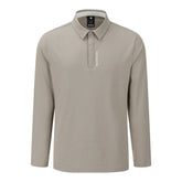 SEERSUCKER COOLING SLEEVES Y-COLLARED LS TEE 男士 高爾夫長袖翻領上衣