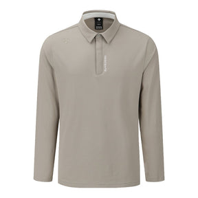 SEERSUCKER COOLING SLEEVES Y-COLLARED LS TEE 男士 高爾夫長袖翻領上衣