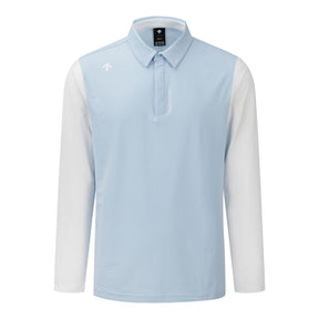 SEERSUCKER COOLING SLEEVES Y-COLLARED LS TEE 男士 高爾夫長袖翻領上衣