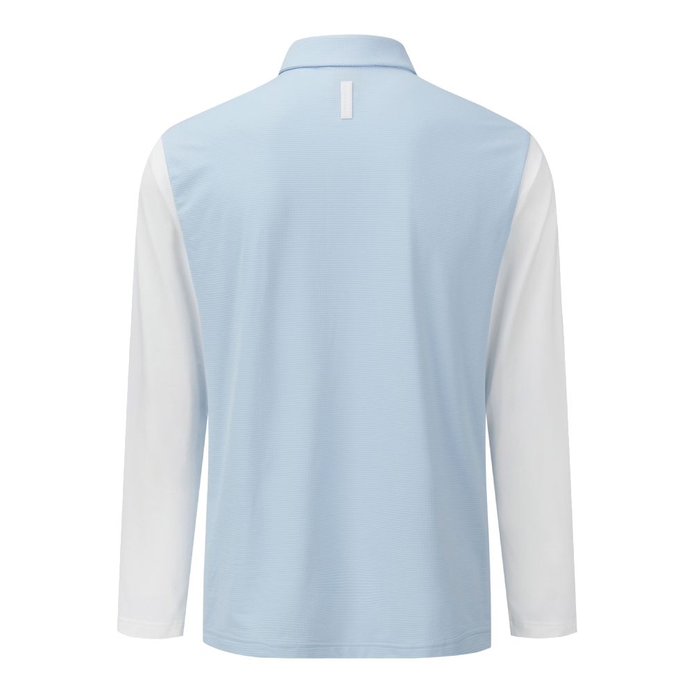 SEERSUCKER COOLING SLEEVES Y-COLLARED LS TEE 男士 高爾夫長袖翻領上衣