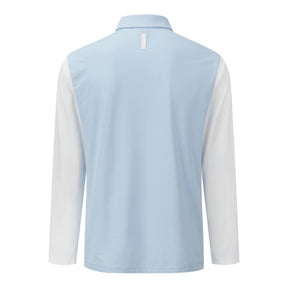 SEERSUCKER COOLING SLEEVES Y-COLLARED LS TEE 男士 高爾夫長袖翻領上衣