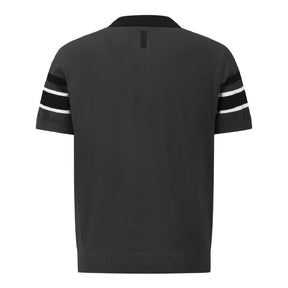 STRIPE Y-COLLARED SHORT-SLEEVED SWEATER 男士 高爾夫翻領上衣