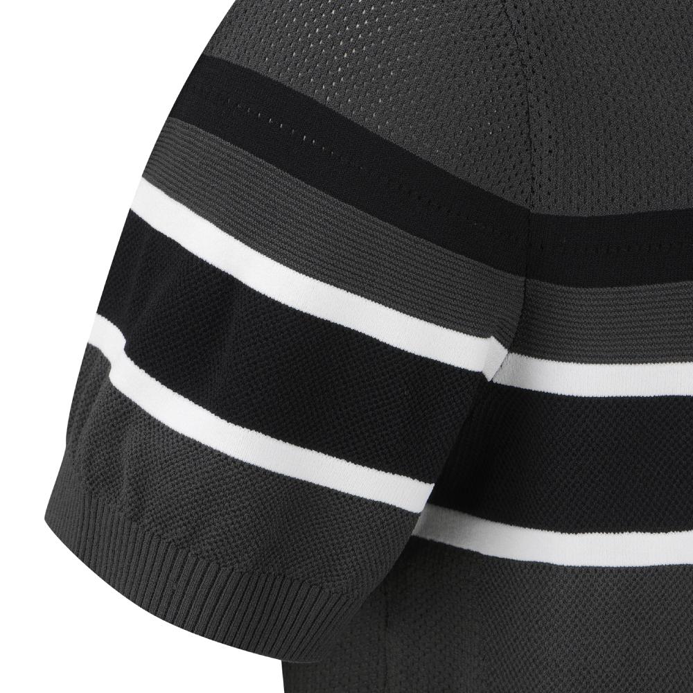 STRIPE Y-COLLARED SHORT-SLEEVED SWEATER 男士 高爾夫翻領上衣