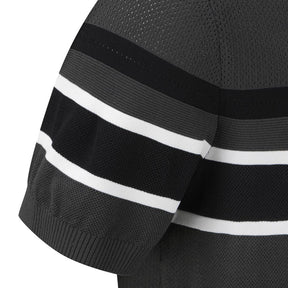 STRIPE Y-COLLARED SHORT-SLEEVED SWEATER 男士 高爾夫翻領上衣