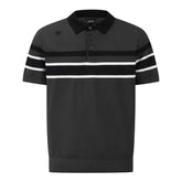 STRIPE Y-COLLARED SHORT-SLEEVED SWEATER 男士 高爾夫翻領上衣