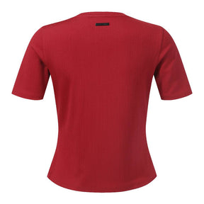 WOMEN'S RIBBED SHORT SLEEVE T-SHIRT 女士 運動上衣