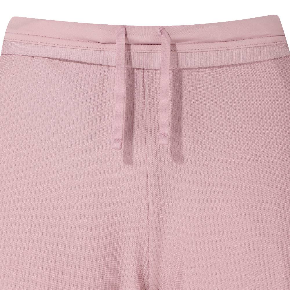 WOMEN RIBBED SEMI-WIDE FLEECE PANTS 女士 運動長褲