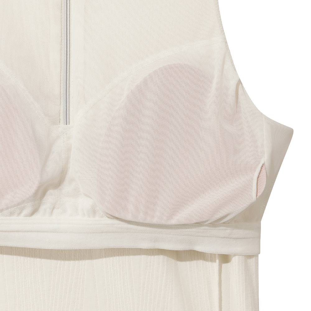 WOMEN'S RIBBED HALF-NECK ZIP-UP BRA TOP 女士 運動背心