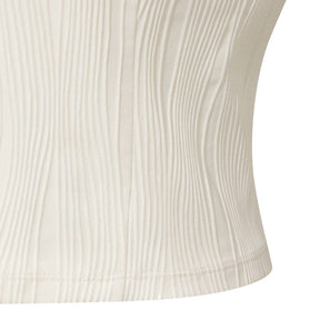 WOMEN'S RIBBED HALF-NECK ZIP-UP BRA TOP 女士 運動背心