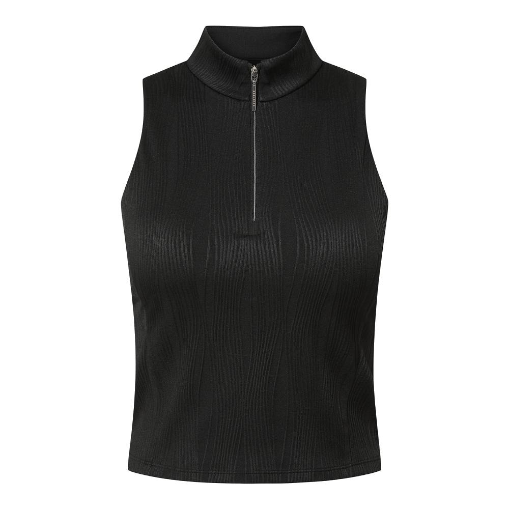 WOMEN'S RIBBED HALF-NECK ZIP-UP BRA TOP 女士 運動背心