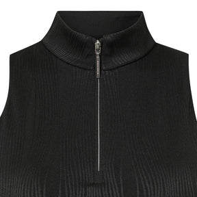 WOMEN'S RIBBED HALF-NECK ZIP-UP BRA TOP 女士 運動背心