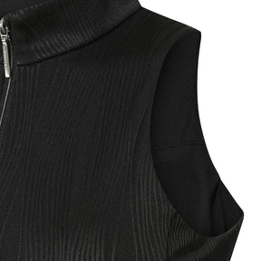 WOMEN'S RIBBED HALF-NECK ZIP-UP BRA TOP 女士 運動背心