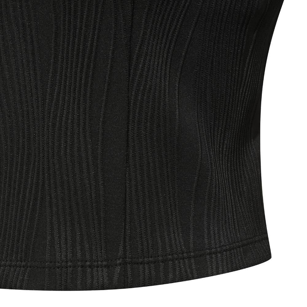 WOMEN'S RIBBED HALF-NECK ZIP-UP BRA TOP 女士 運動背心