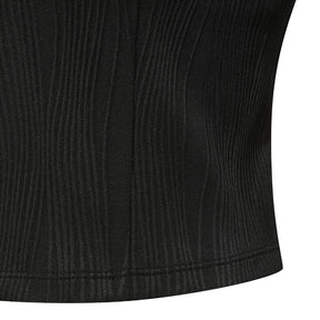 WOMEN'S RIBBED HALF-NECK ZIP-UP BRA TOP 女士 運動背心