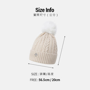 WOMENS SPORTS BASIC POMPOM DETACHABLE BEANIE 女士 毛帽