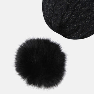 WOMENS SPORTS BASIC POMPOM DETACHABLE BEANIE 女士 毛帽