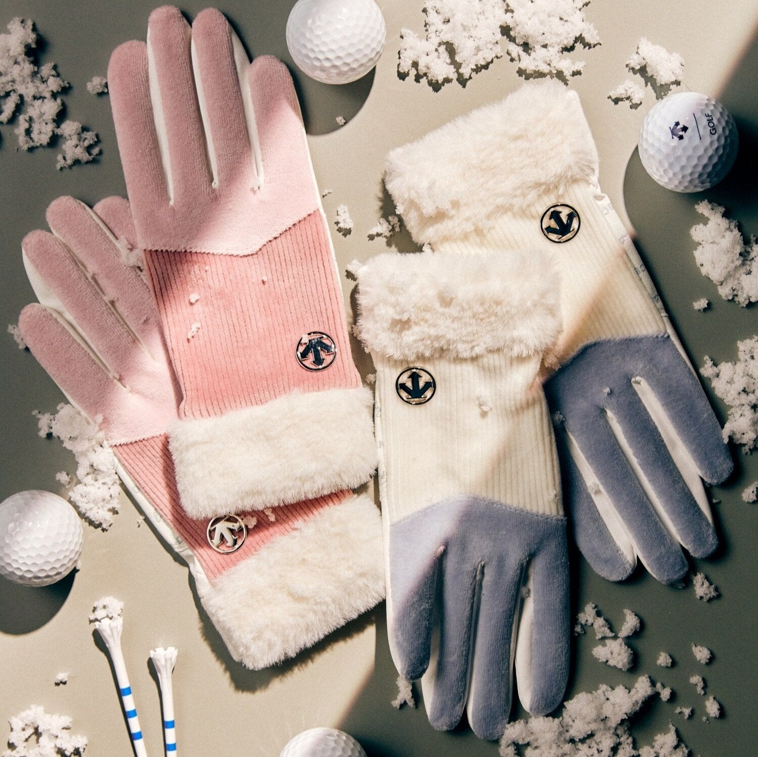 WOMENS FUR COLDPROOF TWO-HANDED GLOVES 女士 高爾夫球手套(雙)