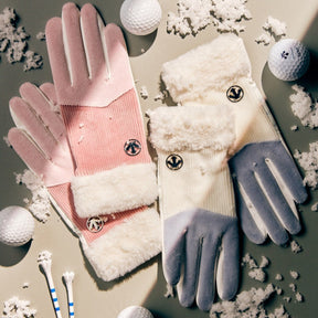 WOMENS FUR COLDPROOF TWO-HANDED GLOVES 女士 高爾夫球手套(雙)