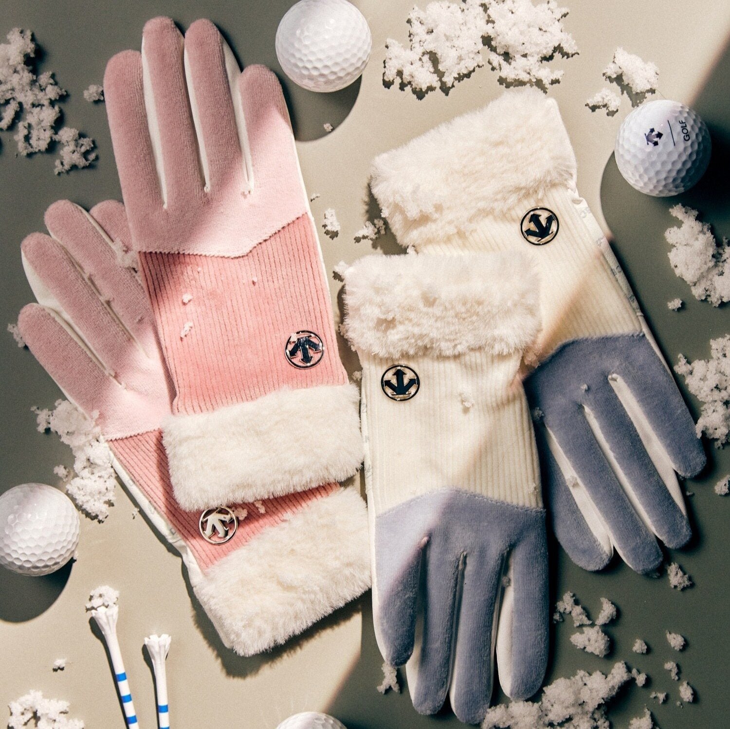 WOMENS FUR COLDPROOF TWO-HANDED GLOVES 女士 高爾夫球手套(雙)