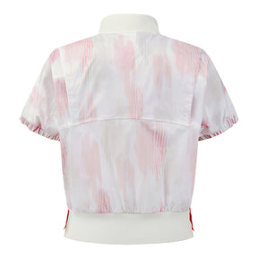 HIGH-NECK RIBBED HEM SHORT-SLEEVED JUMPER 女士 高爾夫高領短袖上衣